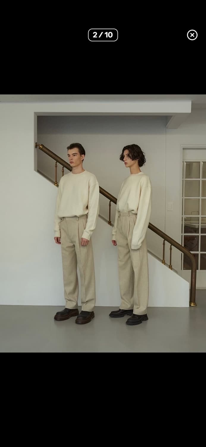 [S] STU 20FW 투턱 루즈핏 슬랙스 아이보리 상품이미지2
