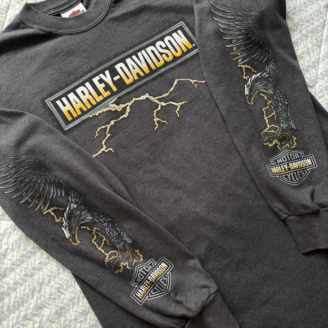 빈티지 할리데이비슨 라이트닝 롱슬리브 티셔츠 상품이미지3