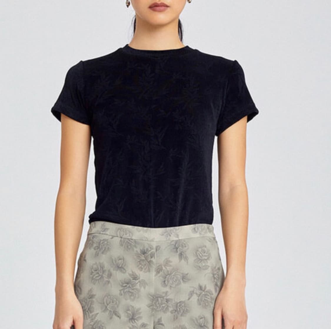 teak BAMBOO JACQUARD JERSEY TOP 상품이미지2