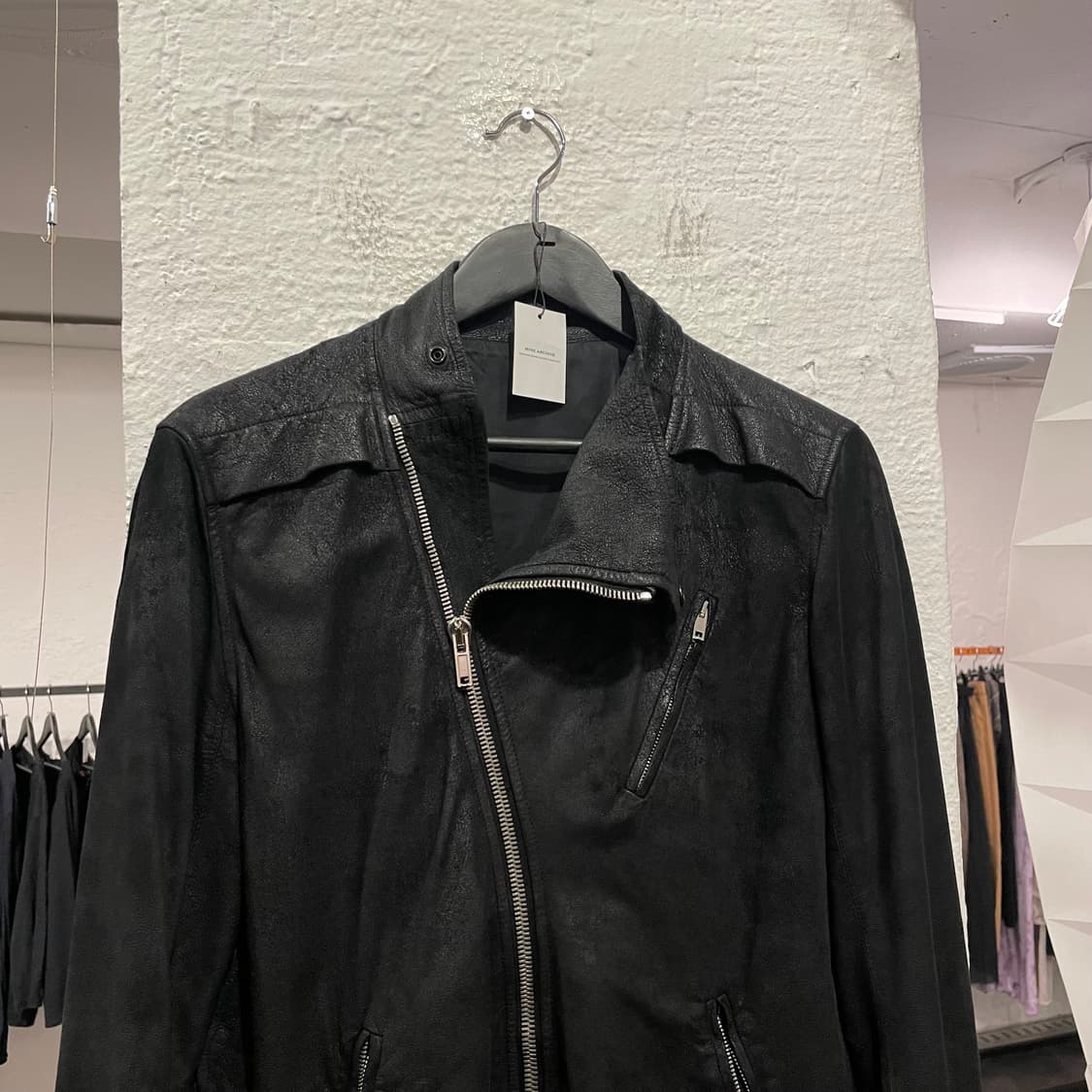 릭오웬스 사선 지퍼 레더 자켓 상품이미지2