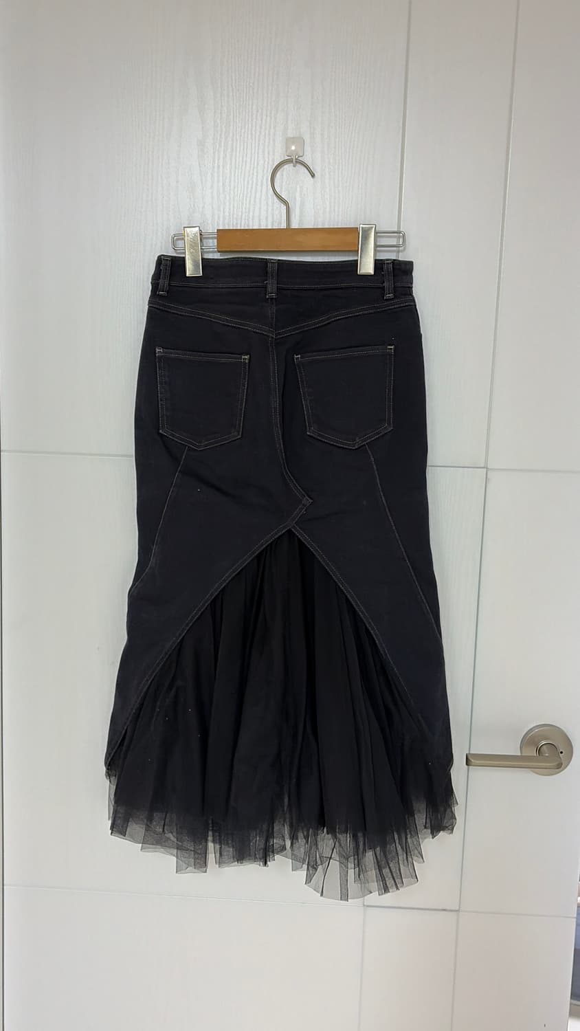 톰그레이하운드 블랙 데님 튤 스커트26 정품 상품이미지3