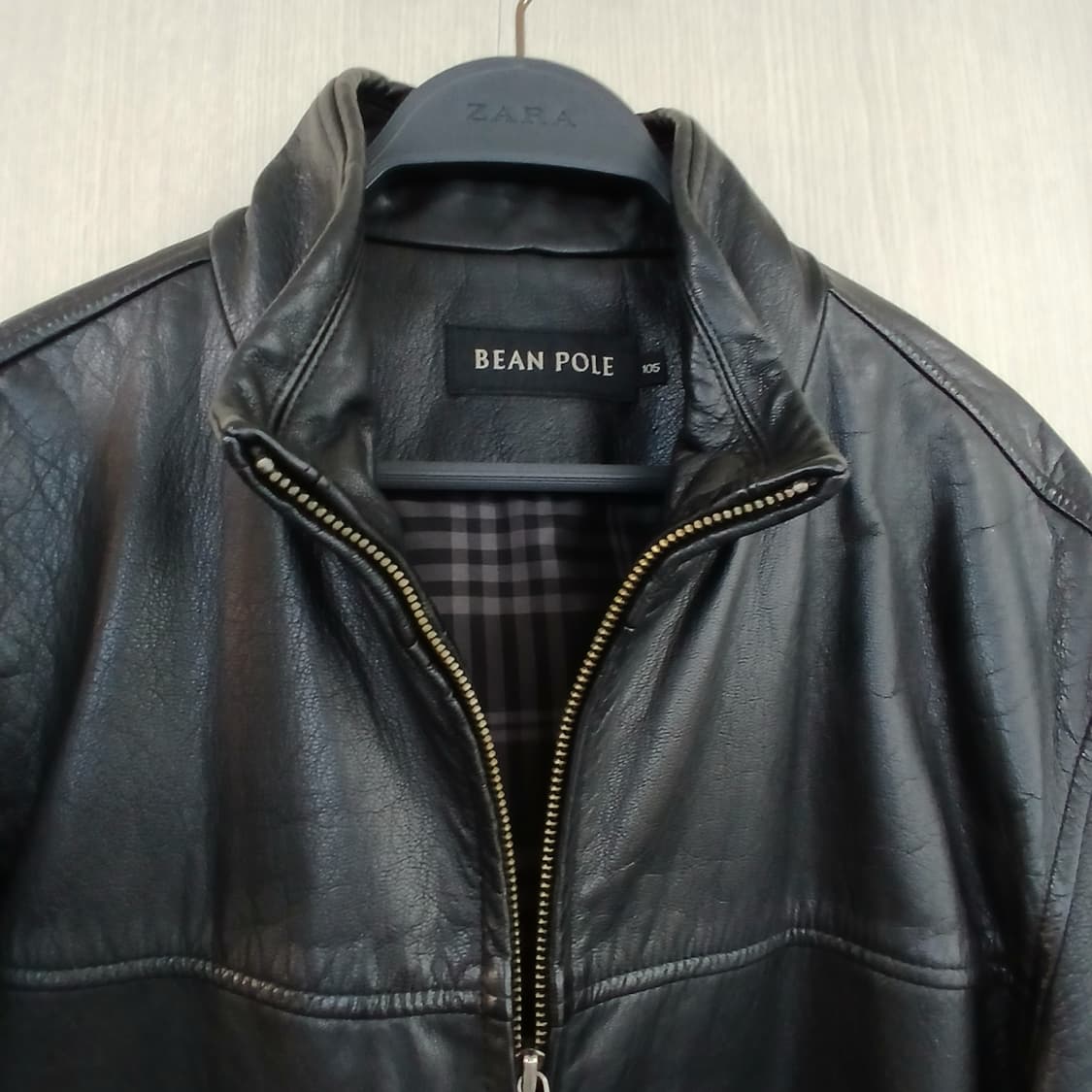 BEAN POLE 블랙 가죽 자켓 상품이미지2