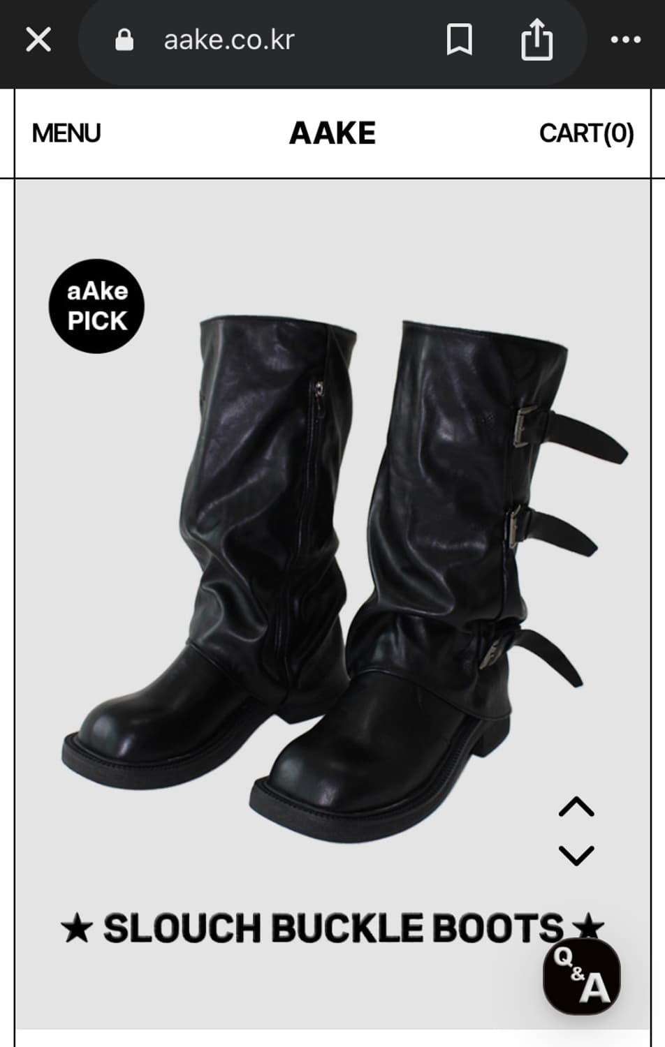 새상품)블랙 레더 버클 스트랩 가죽 롱부츠 미들 부츠 225~230 상품이미지1