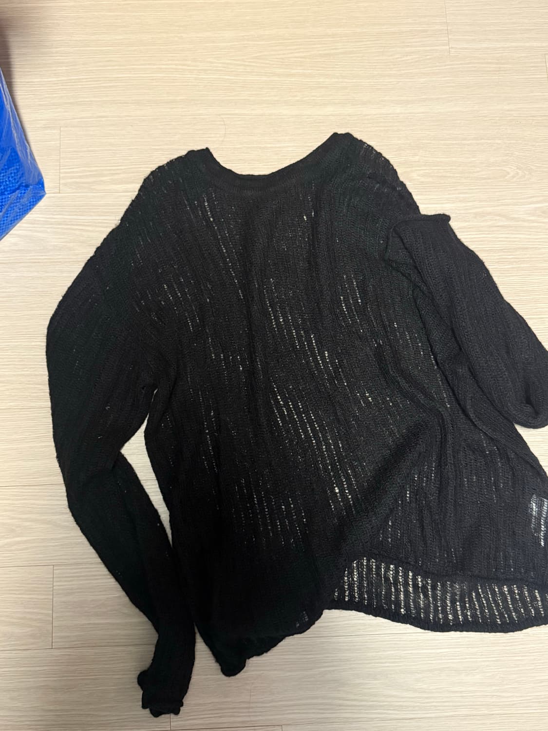 다이닛 sheer knit 니트 탑 블랙 상품이미지2