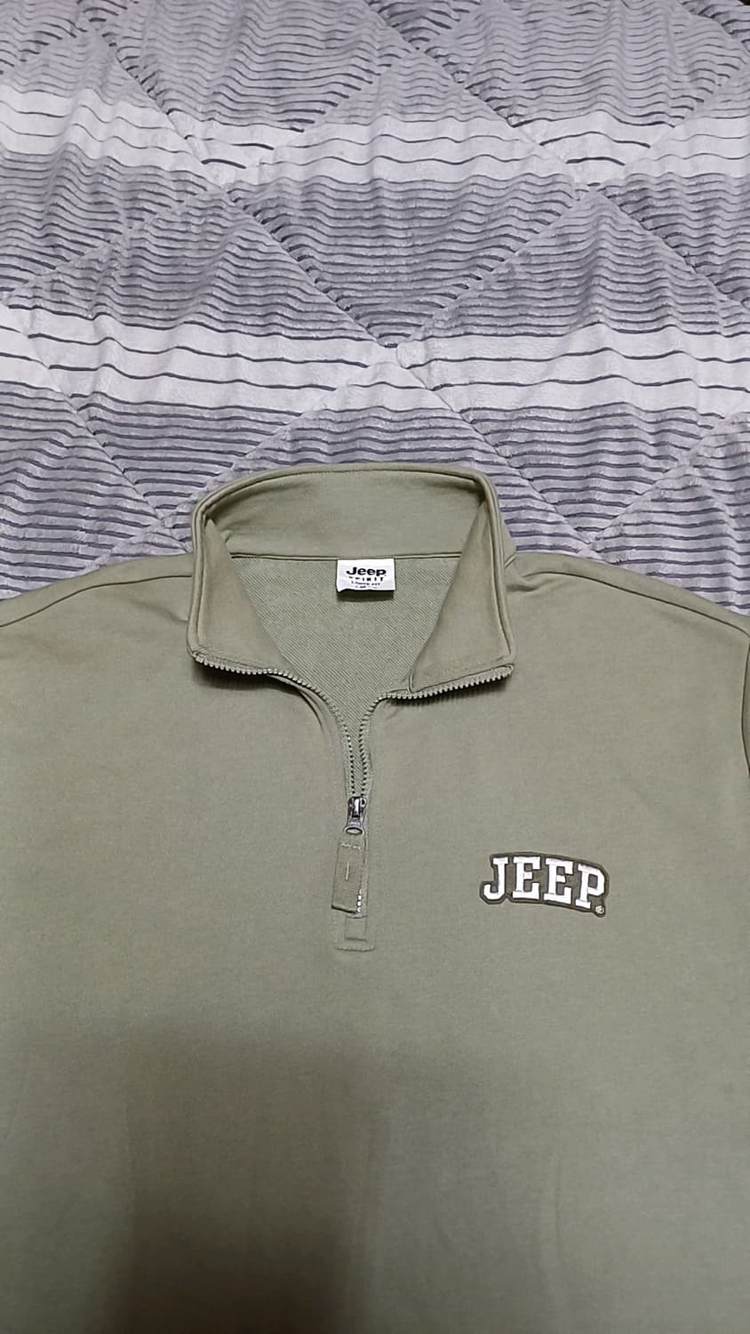 Jeep 반집업 오버핏맨투맨 실측105 가슴61 기장73 상품이미지2