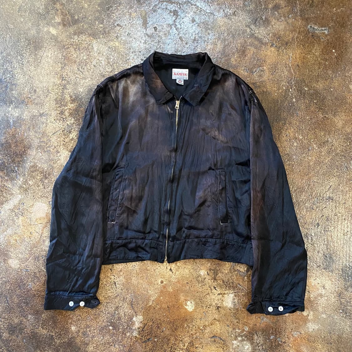 (M) 카미야 에이징 레이온 자켓 블루종 상품이미지1