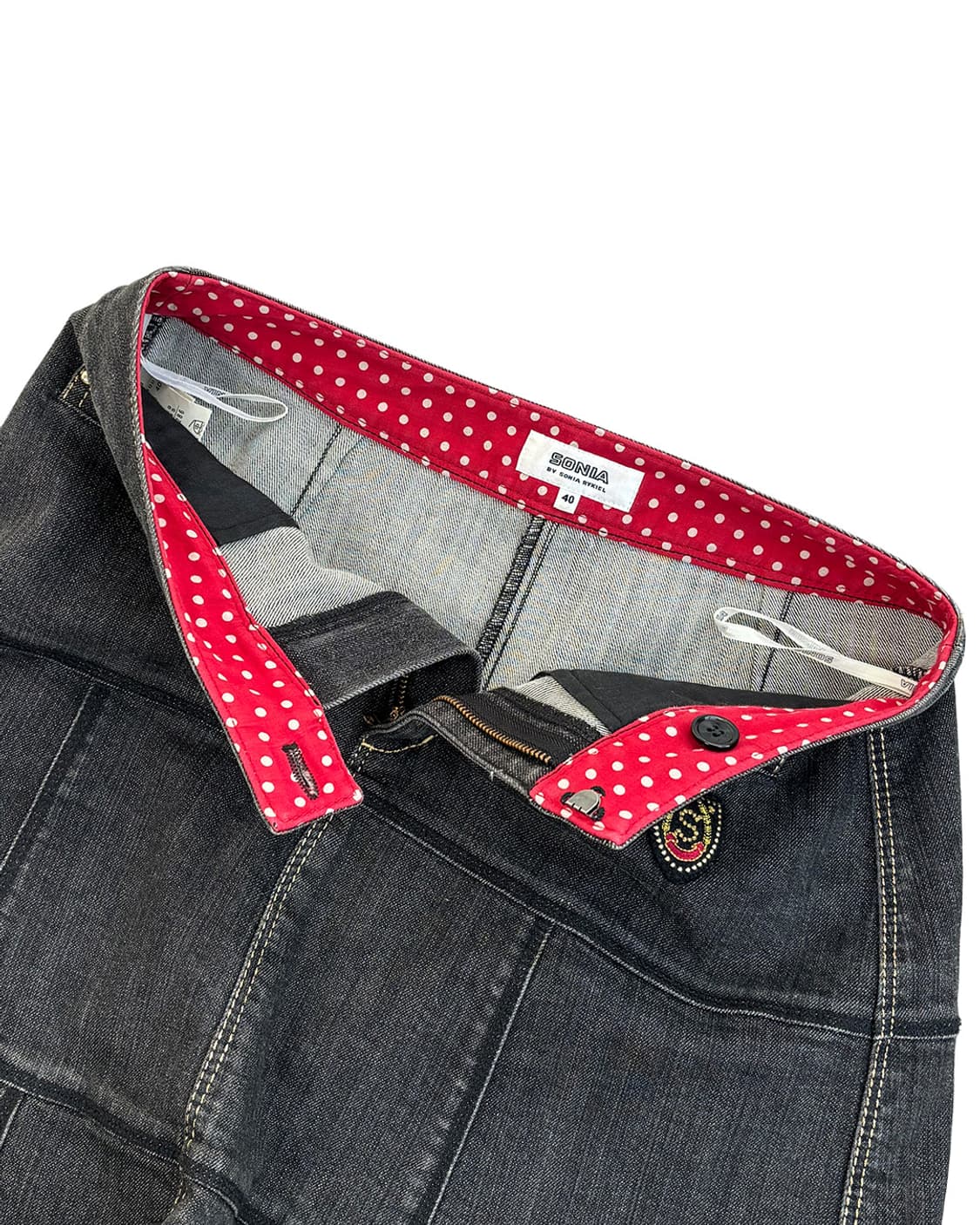 Sonia Rykiel 스퀘어 패치워크 A라인 데님 스커트 상품이미지5