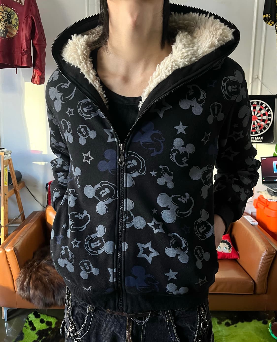 Old DISNEY Japan Fleece Lining Hood JK 상품이미지2