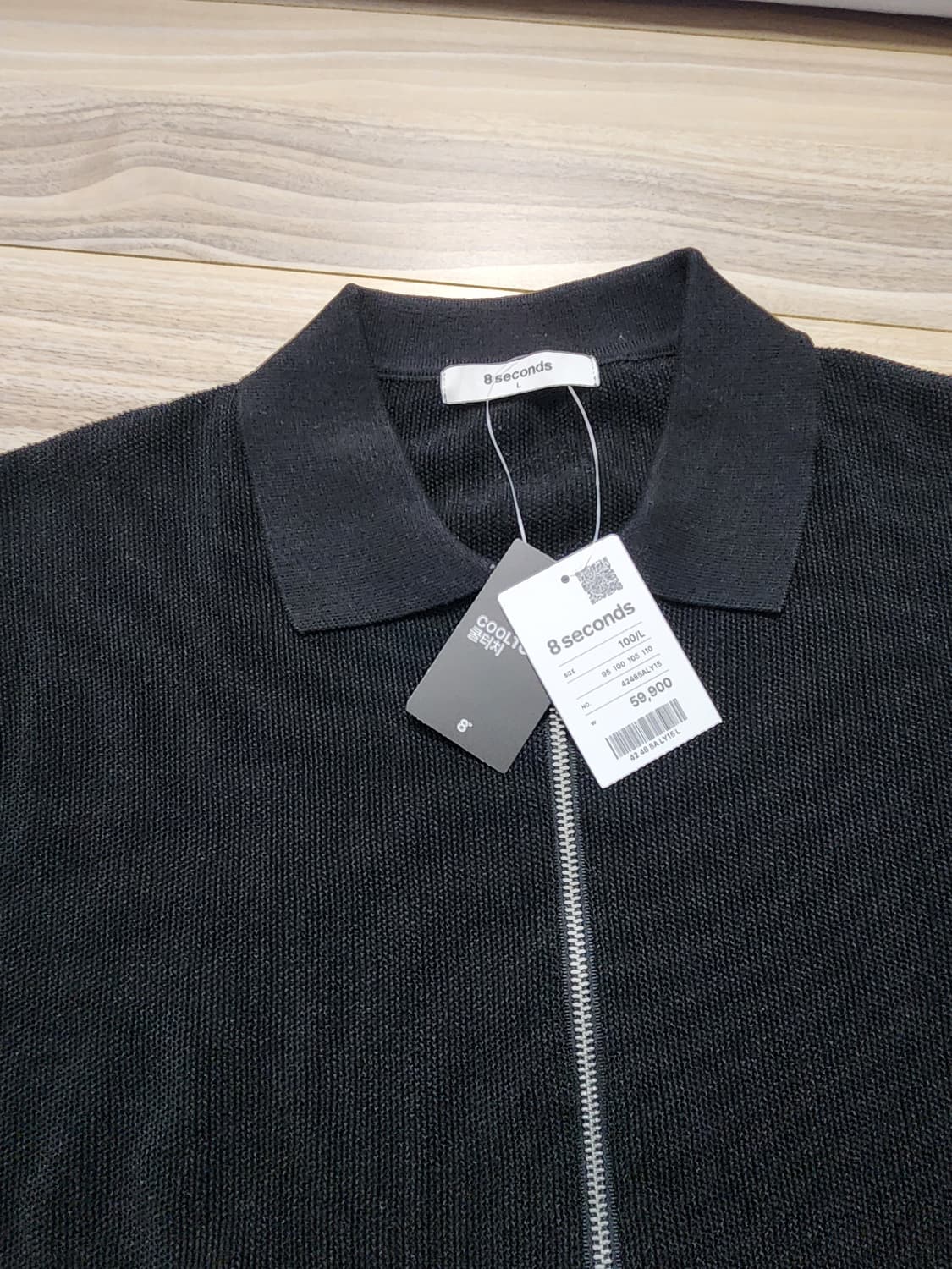 에잇세컨즈카라넥집업가디건블랙L 상품이미지3