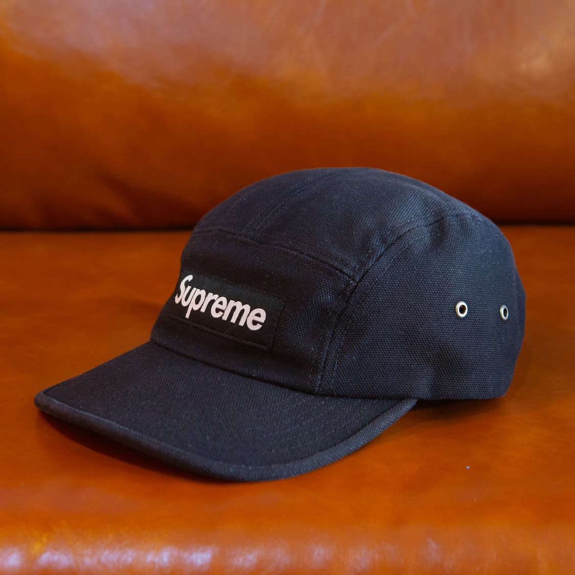 13FW 슈프림 하드 캔버스 블랙 캠프캡 상품이미지2