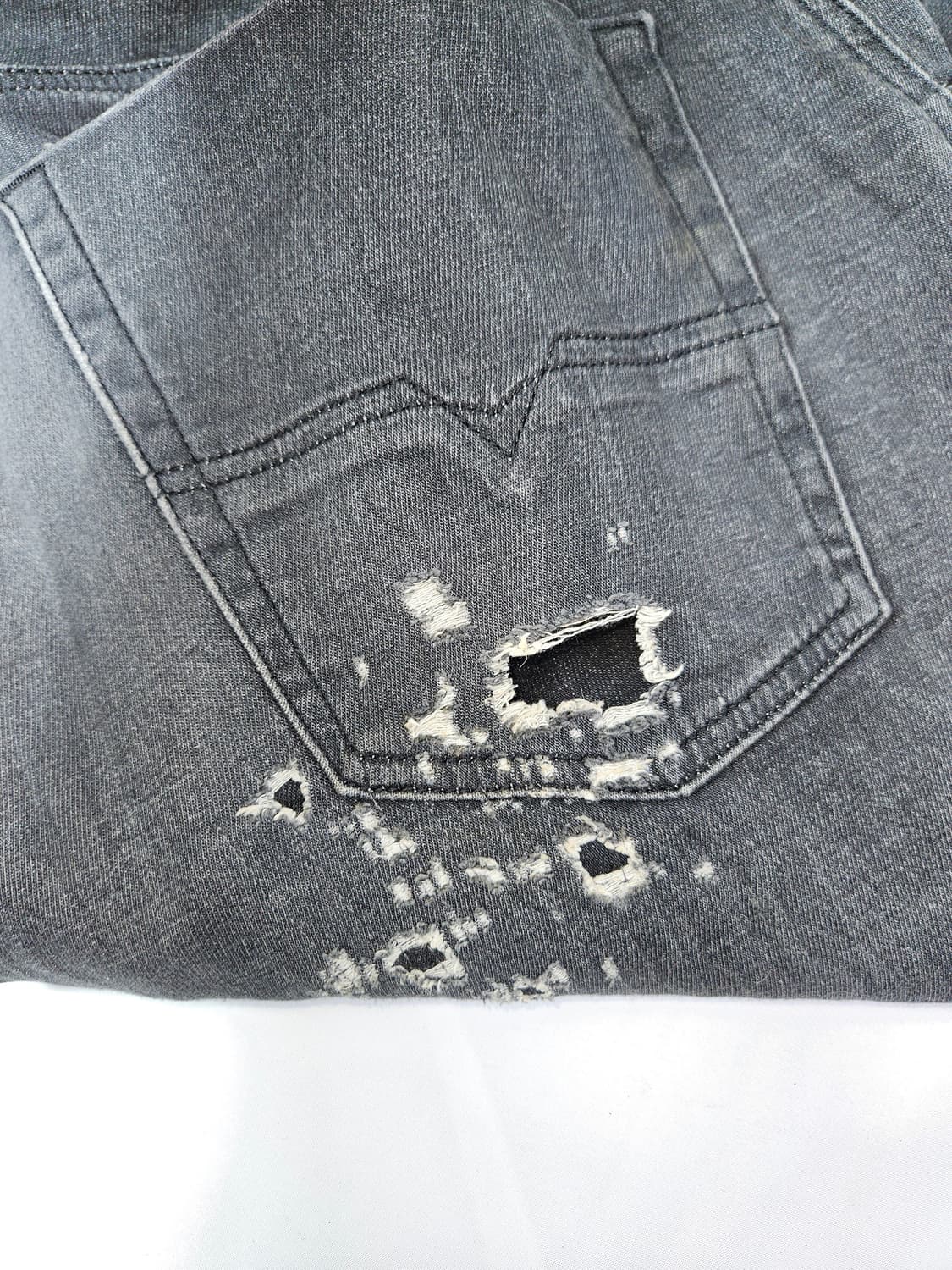 디젤 DIESEL 데미지 스트링 데님팬츠 청바지 진 32 (거의 새상품) 상품이미지2