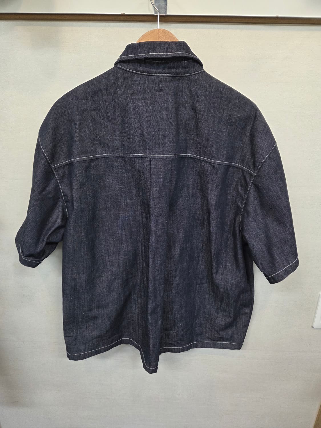 플랙 스티치 데님 셔츠반팔 L 상품이미지2