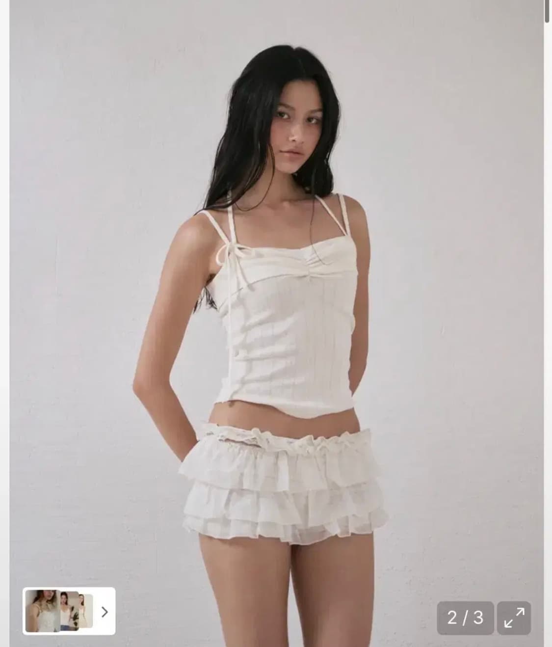 서울리 FAIRY SLEEVELESS STRAP TOP [CREAM] 상품이미지2