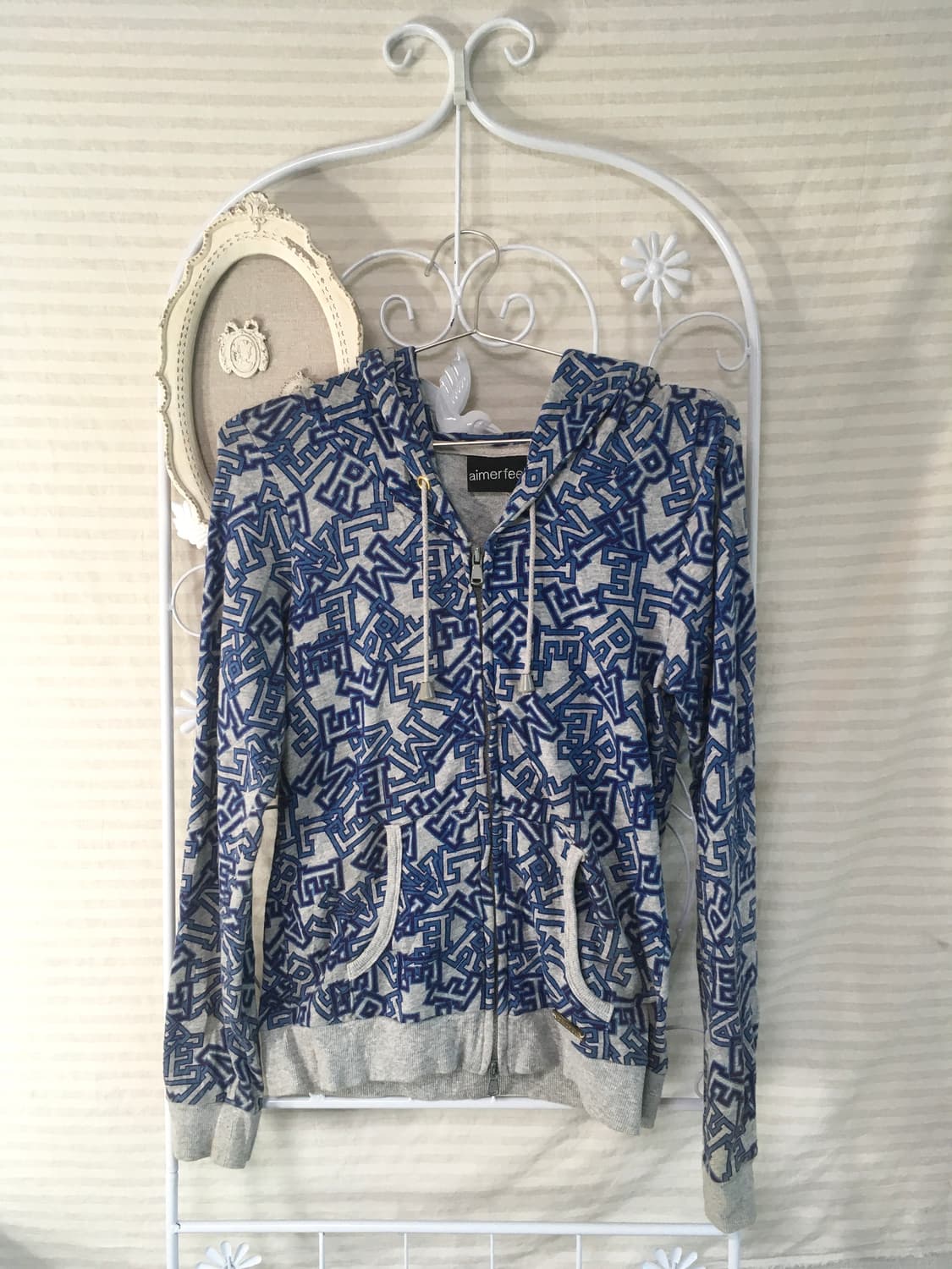 aimerfeel lettering blue-gray hood zipup 상품이미지7