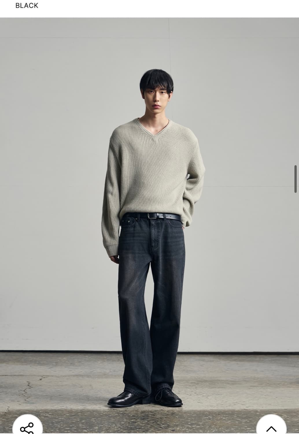 (M) 아워데이즈 리버티 세미 와이드 데님 팬츠 BLACK 판매 상품이미지3