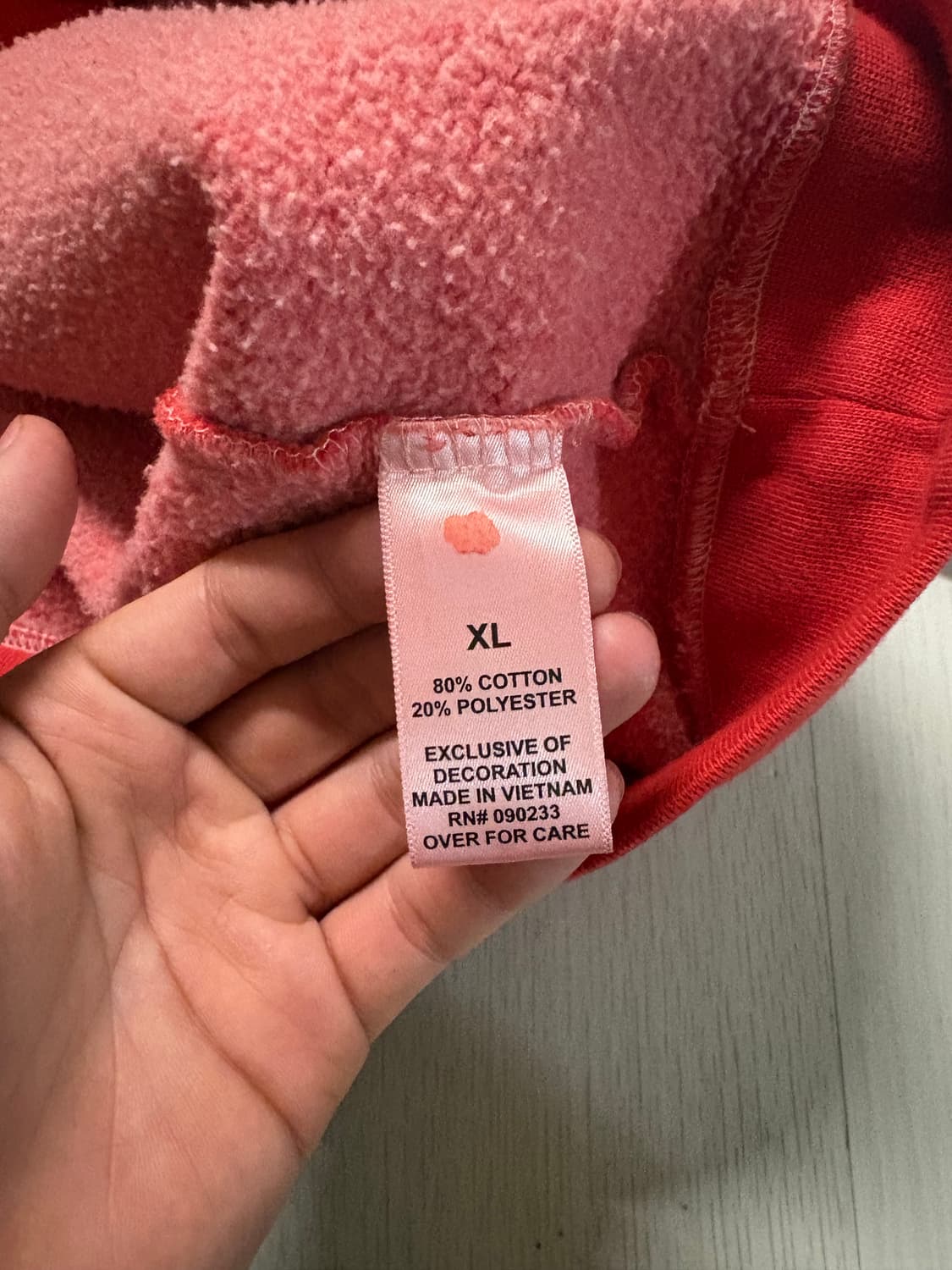 ESSENTIALS 레드 염색 커스텀 후드티 상품이미지3