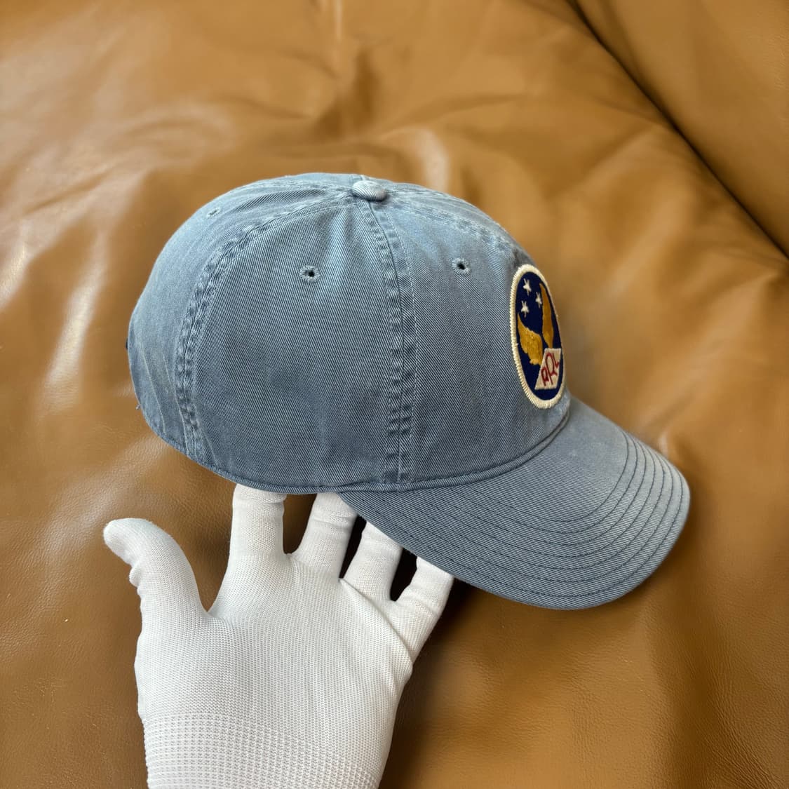 RRL 더블알엘 랄프로렌 폴로 윙로고 6패널 볼캡 모자 미드나잇 블루 상품이미지3