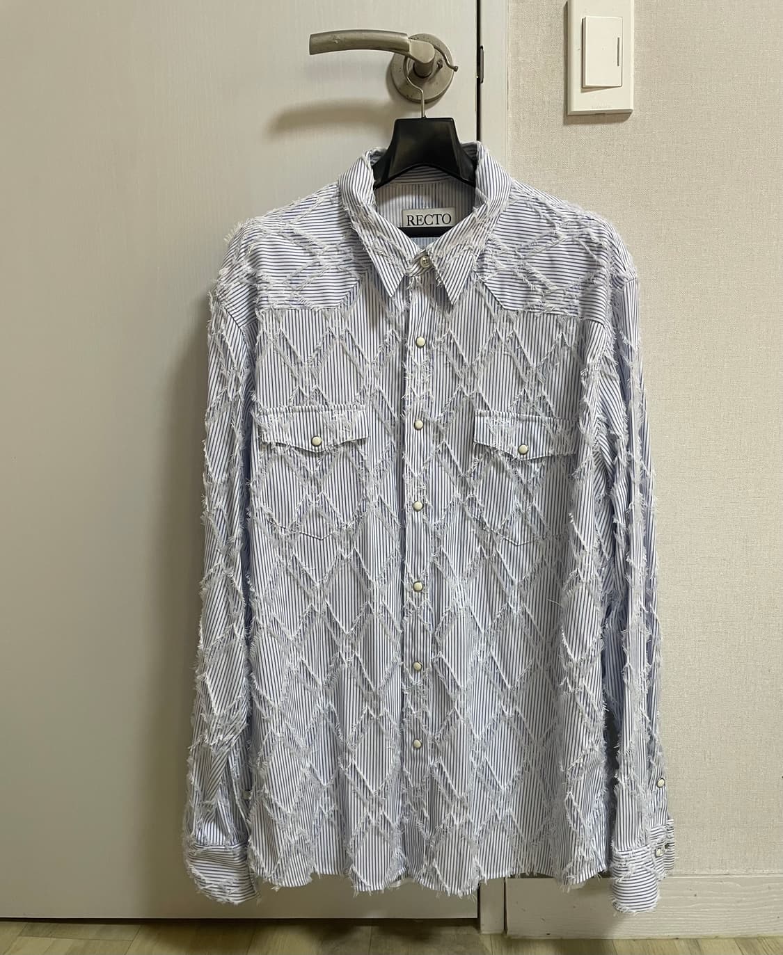 새제품) 렉토 보헤미안 테슬 웨스턴 스트라이프 셔츠 L 상품이미지7