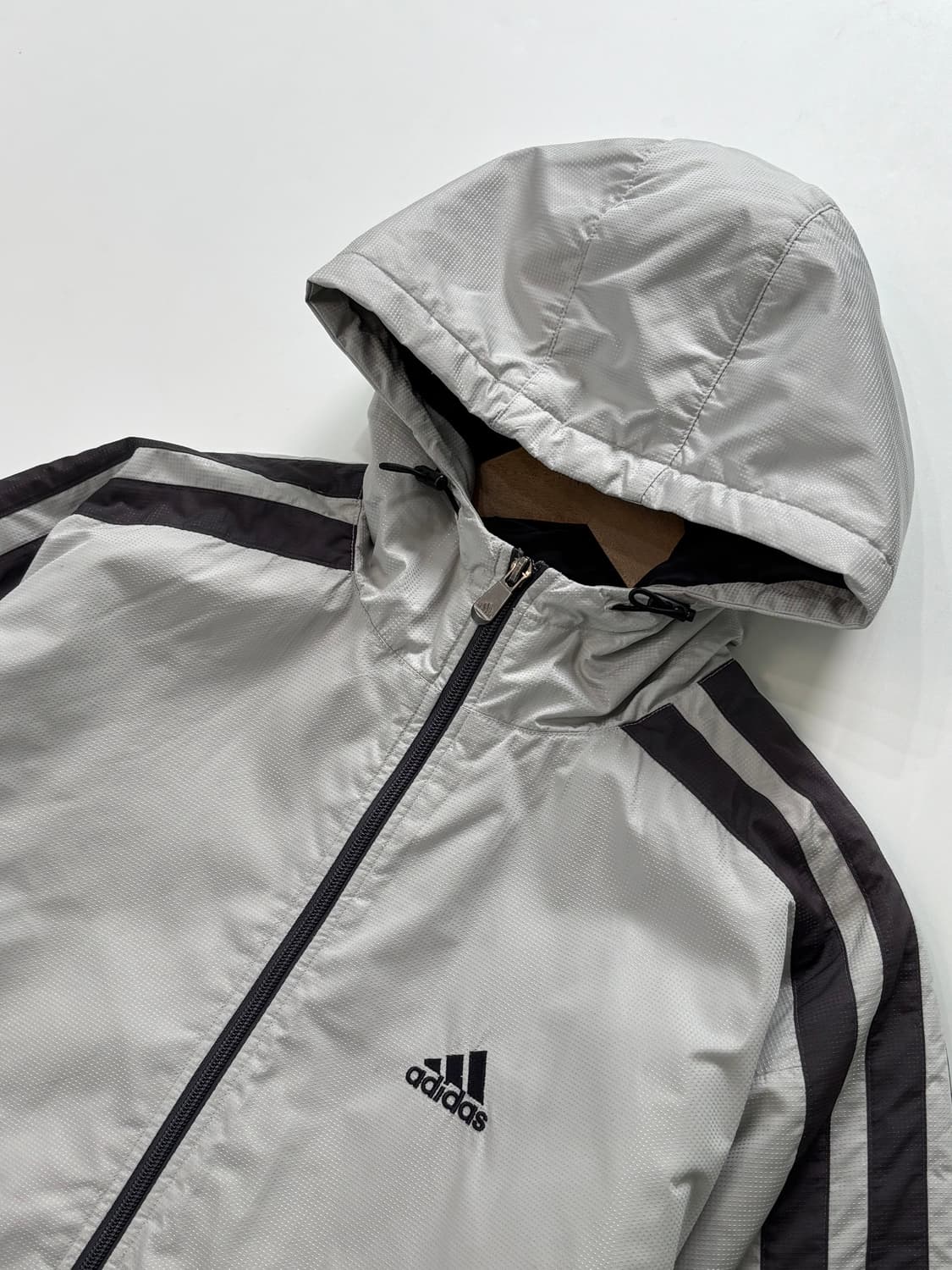 Adidas 올드 아디다스 사이드라인 영그레이 후드 바람막이 자켓  상품이미지4