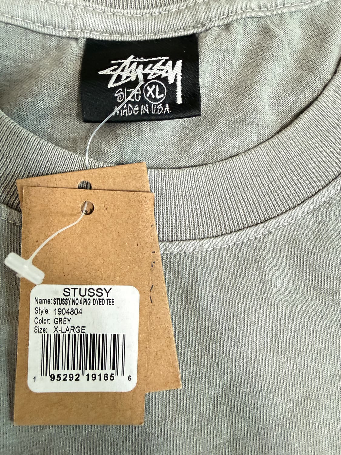 [XL] stussy 스투시 피그먼트 다이드 no.4 반팔 티셔츠 그레이 상품이미지3