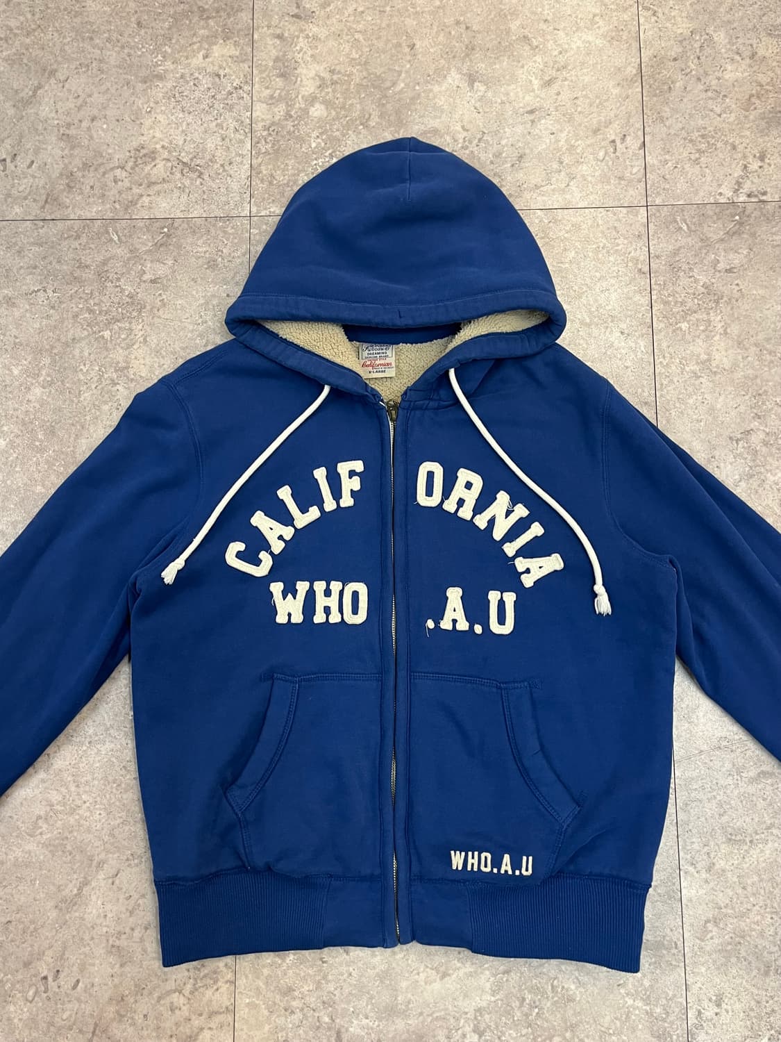 후아유 양털 후드집업 블루 XL #csz2683 상품이미지5