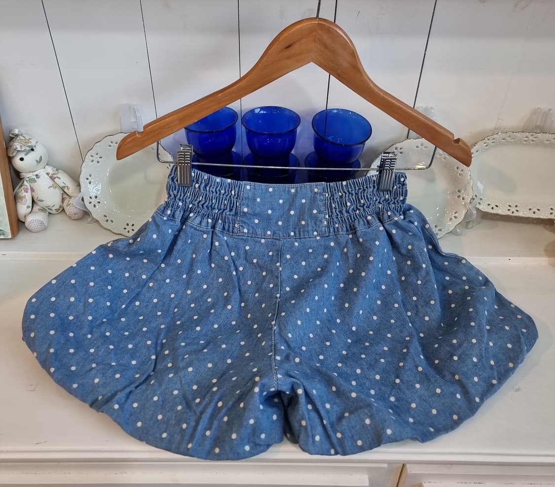 도트 데님 벌룬 큐롯 쇼츠 상품이미지4