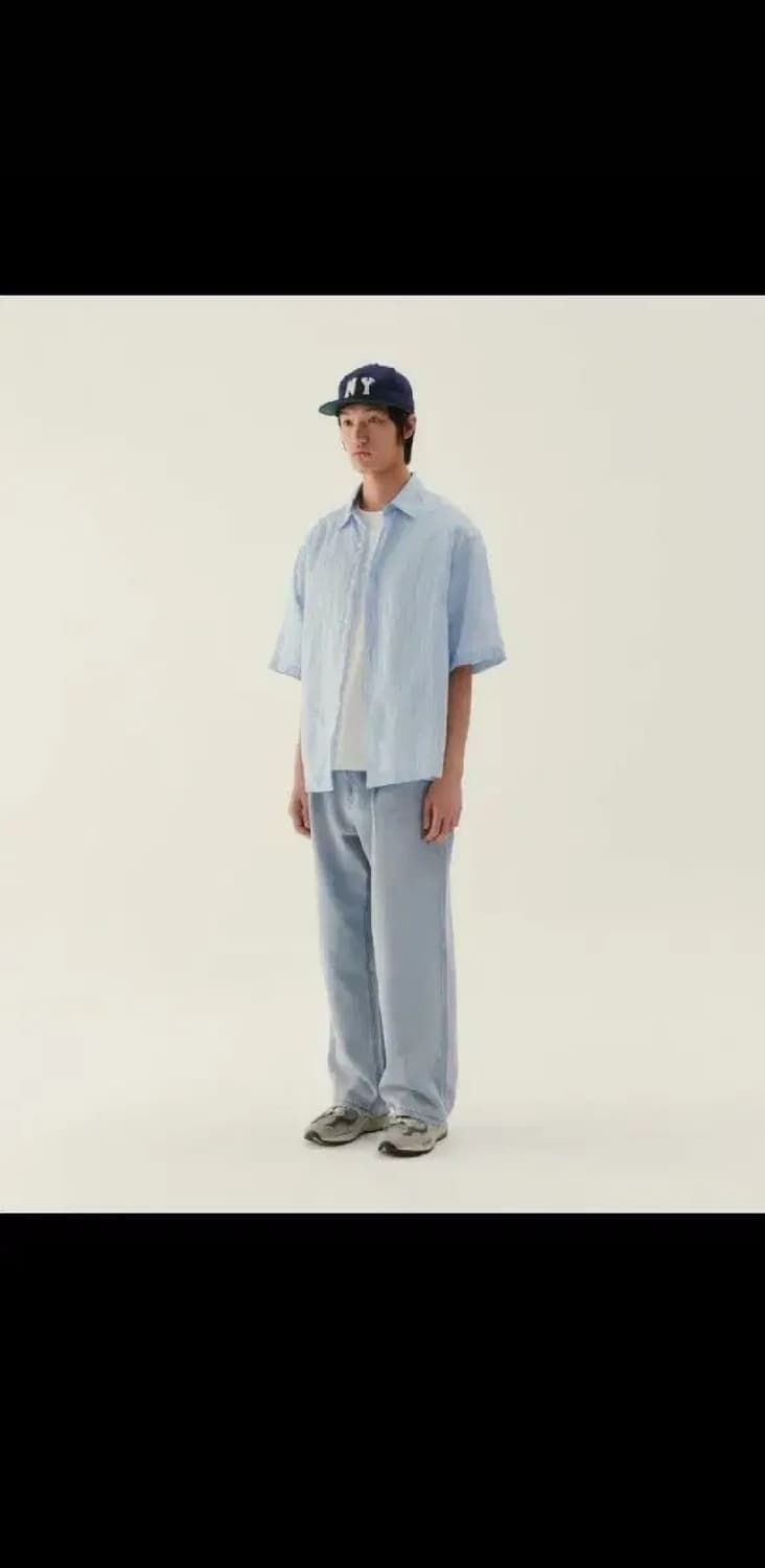 노드아카이브 와이드 테이퍼드 데님 팬츠 (라이트 블루) 1사이즈 상품이미지1