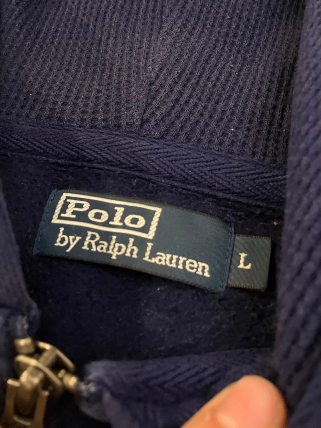 폴로 랄프로렌 와플 써멀 후드집업 네이비 상품이미지4