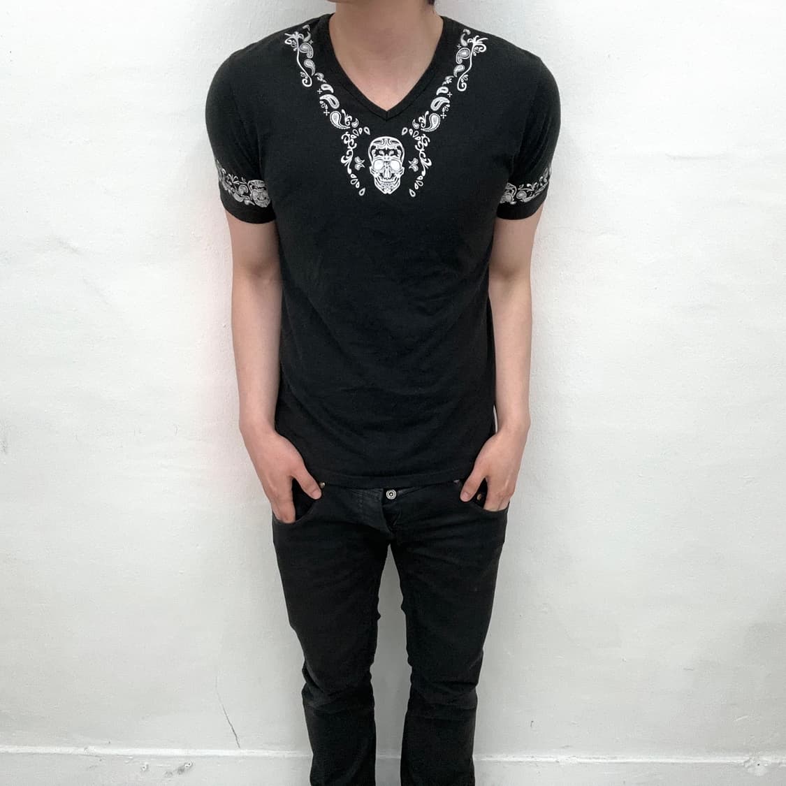 skull paisley line short sleeve 상품이미지2
