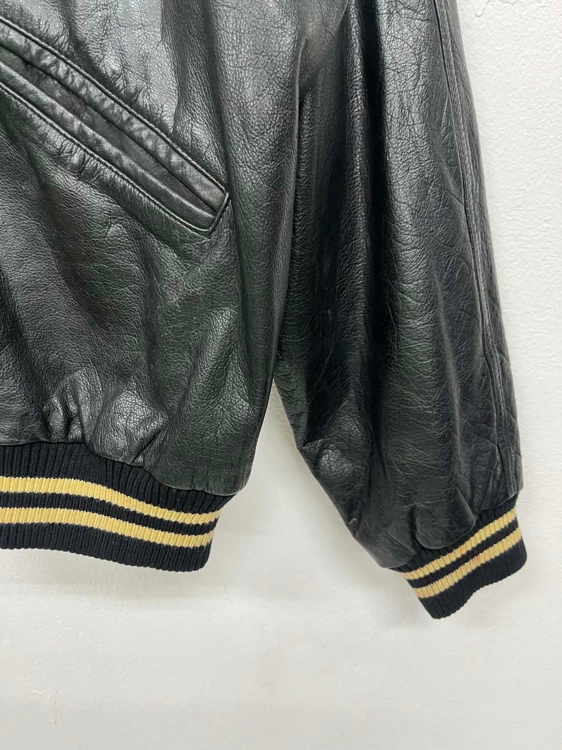 [L] Hante Champs Leather 스타디움 가죽 바시티 자켓  상품이미지3