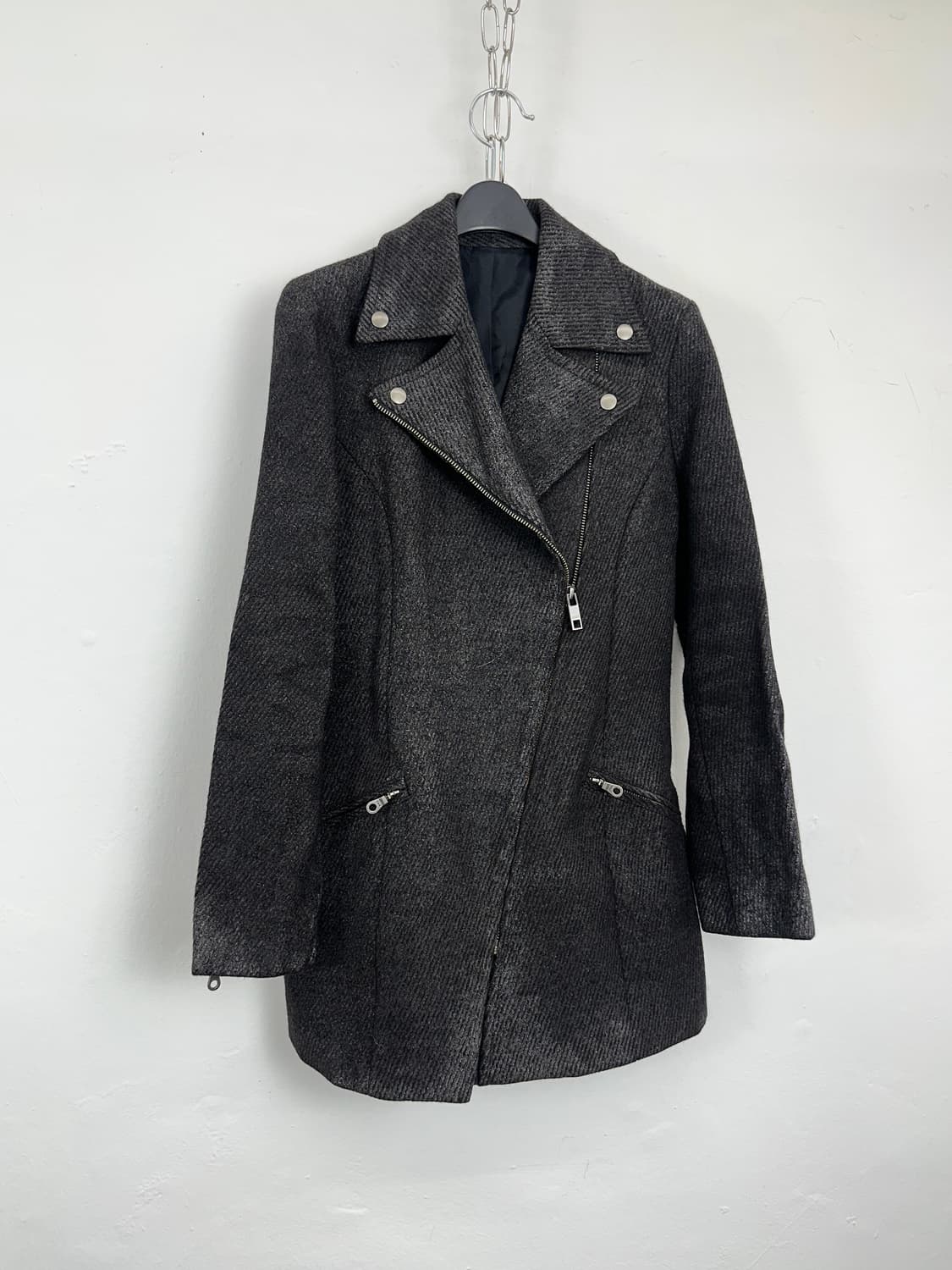 5351 pour les Femmes Asymmetric Zip Wool 상품이미지1