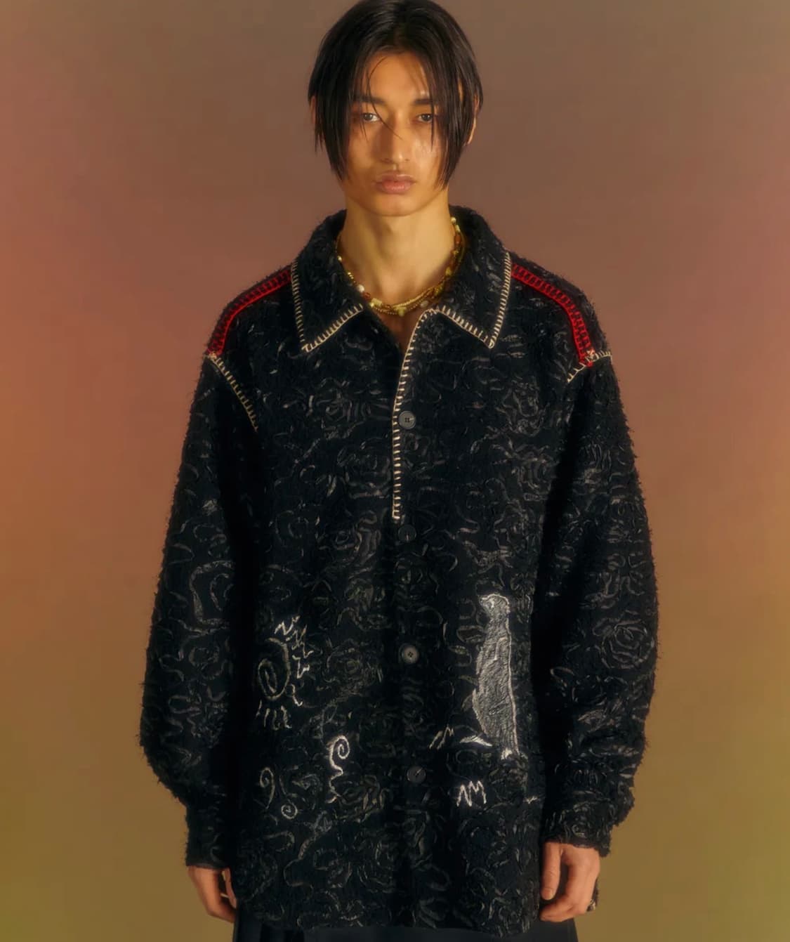 [M] 앤더슨벨 샌디 버디 엠브로이더리 셔츠 - 블랙 상품이미지1