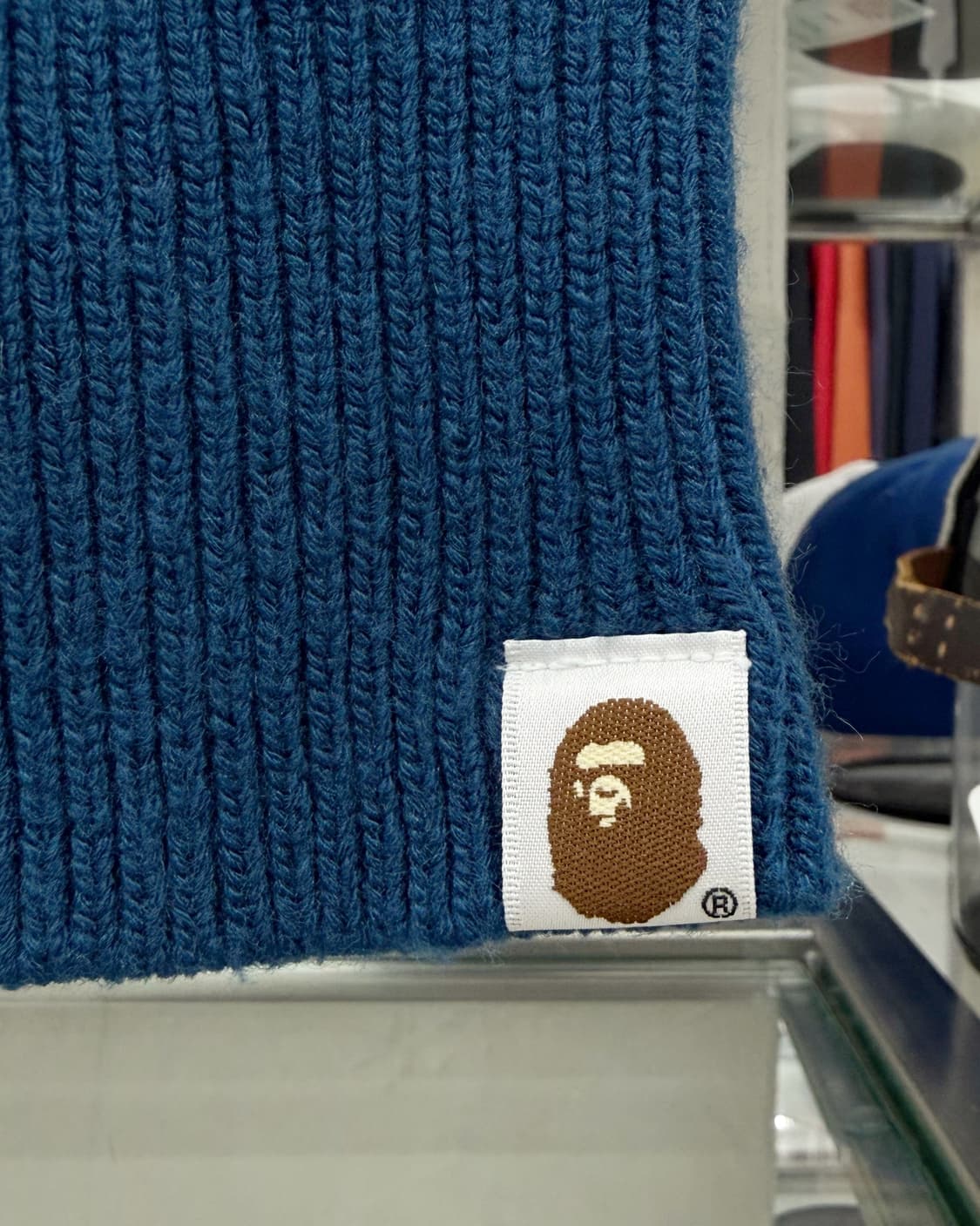 베이프 00s OG 에이프 헤드 컬러블럭 울 니트 후드집업 상품이미지5