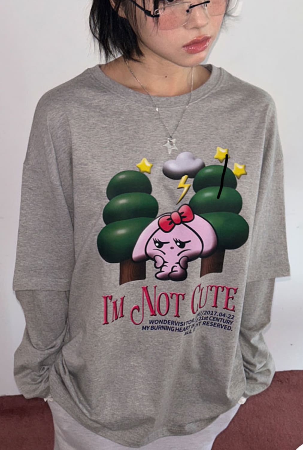 원더비지터 레이어드 스타일 맨투맨 롱슬리브티 상품이미지2