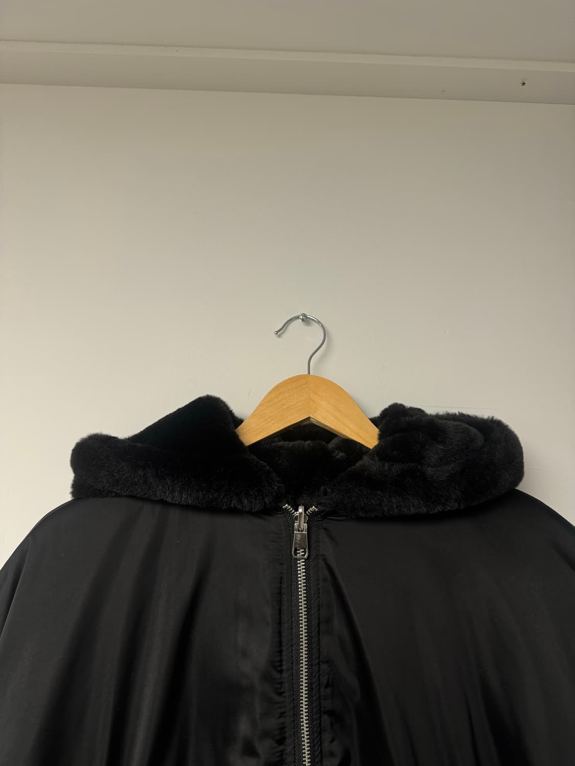 ZARA 자라 블랙 리버시블 오버핏 후드 항공점퍼 퍼 자켓 M 상품이미지3