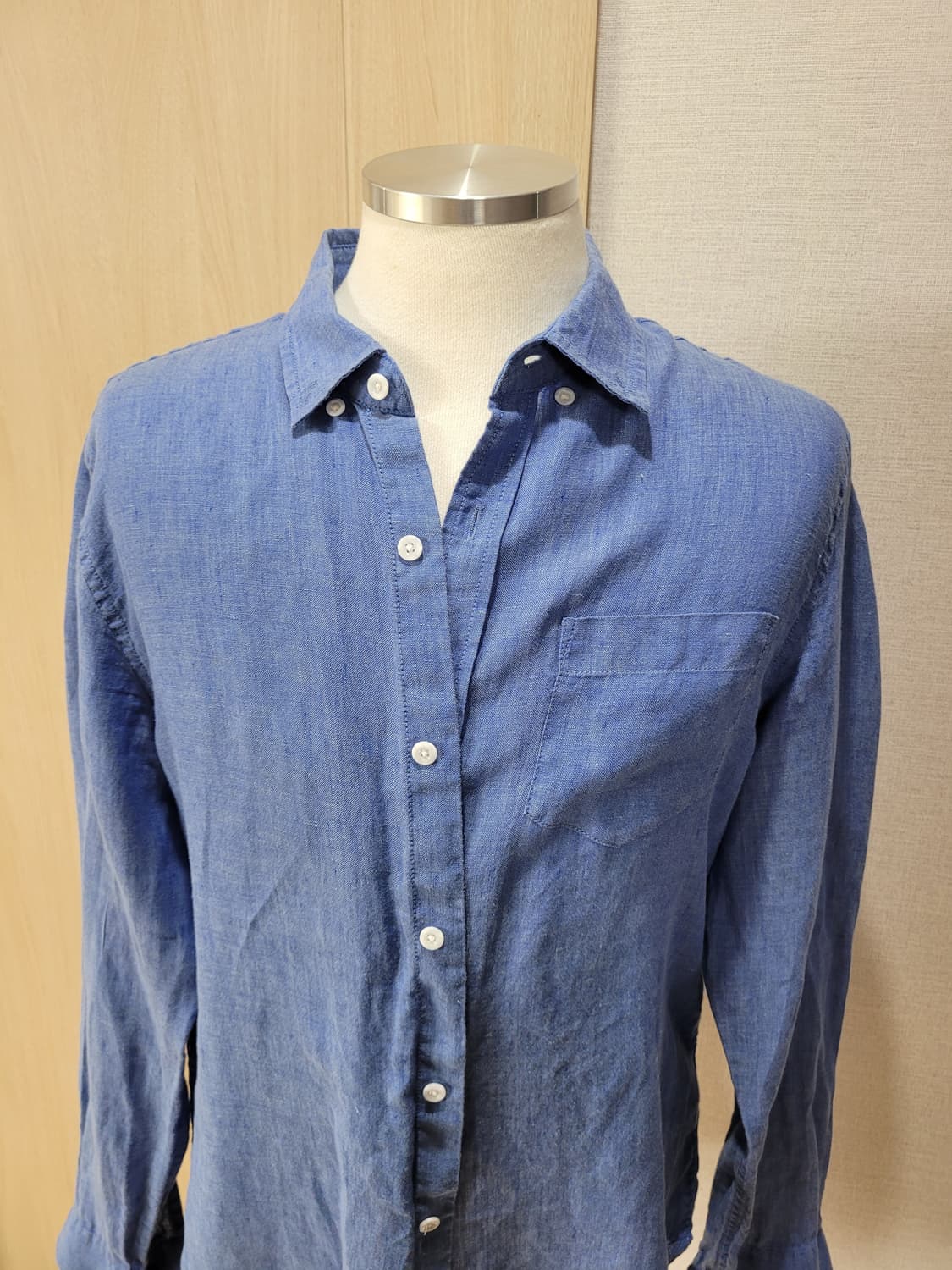 유니온베이 Unionbay 남자 린넨 셔츠 105 블루 상품이미지2