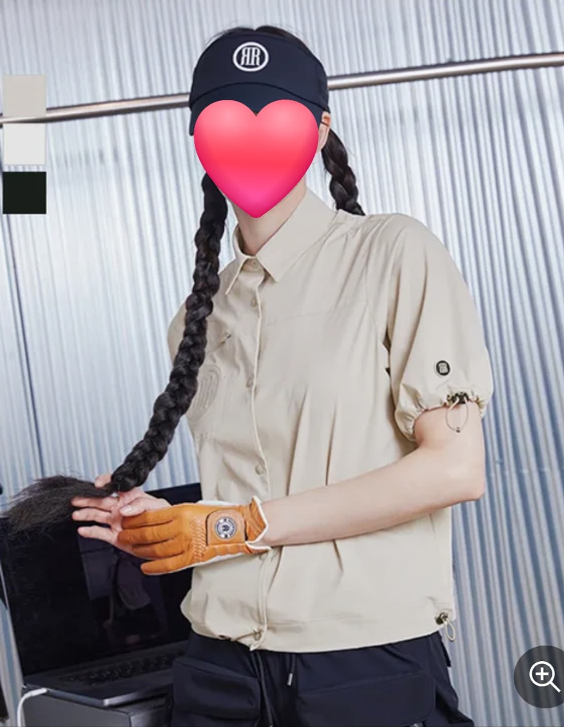 레인메이커 여성 골프 M 크롭 반팔 바람막이 셔츠 자켓 WL45 상품이미지9