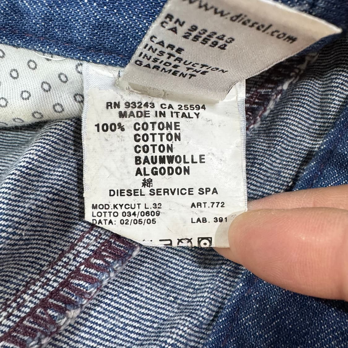 디젤 우먼스 인더스트리 시리즈 Y2K 타입 데님 made in ITALY 상품이미지7
