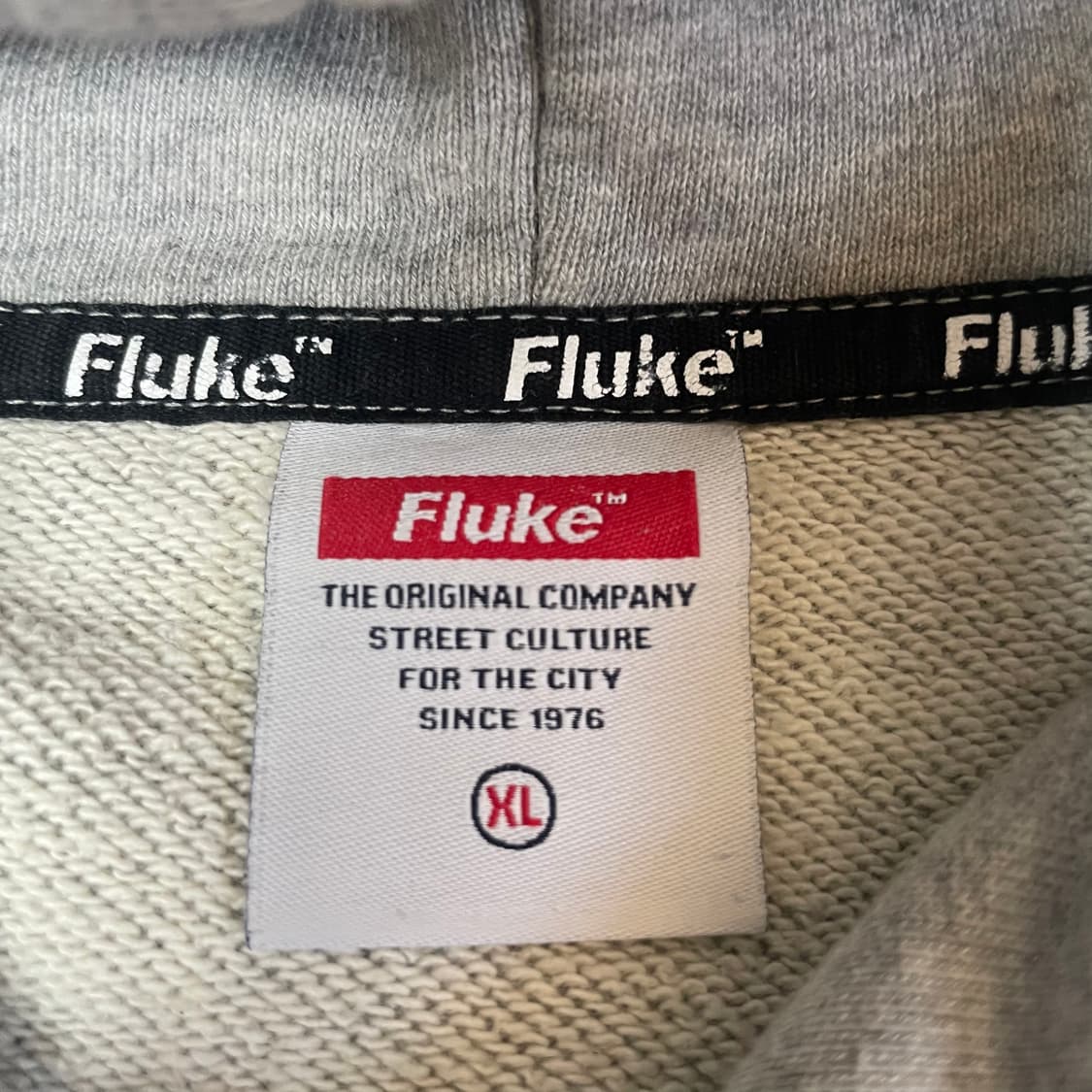 플루크미션 시그니쳐 빅 로고 그레이 후드티 XL 상품이미지5