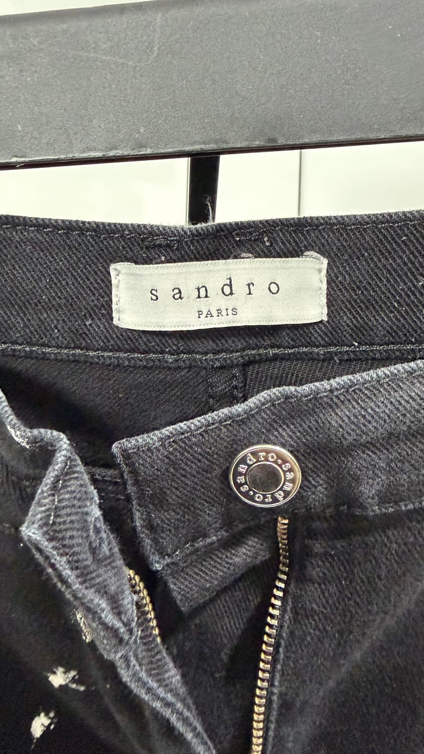 산드로 페인팅 블랙진 스키니 락스타일 멋진워싱 희귀템 상품이미지3