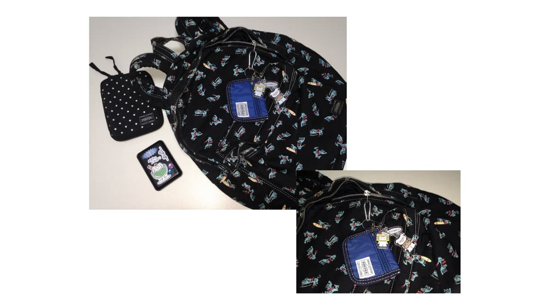 Porter 포터 x 빔즈 콜라보 블랙 프린팅 백팩 상품이미지1