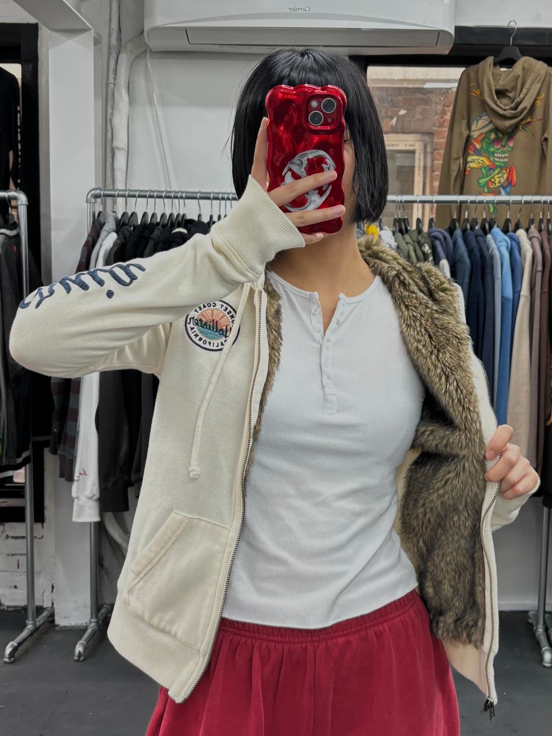 홀리스터 화이트 후드집업 상품이미지2