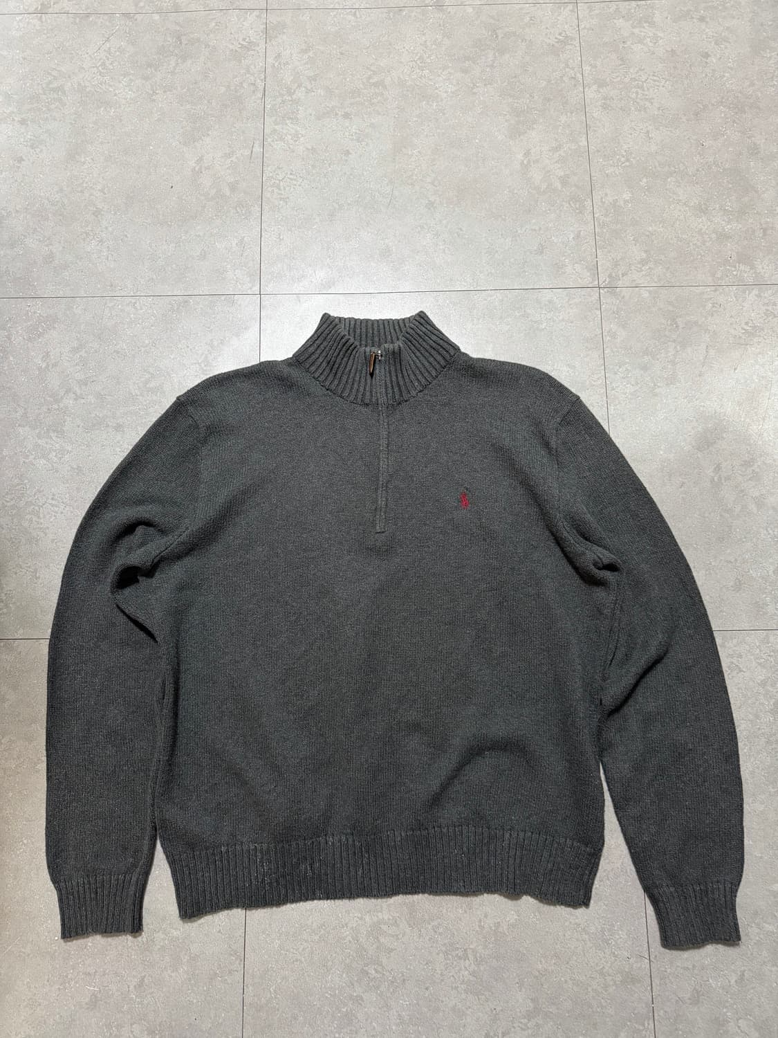 00s  랄프로렌 폴로  차콜컬러   빈티지  코튼 니트  하프집업  1 상품이미지1