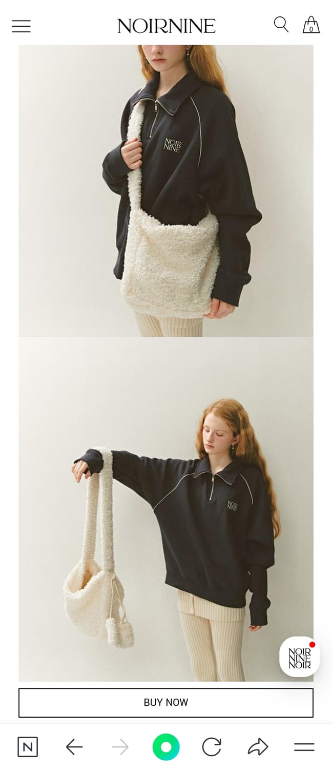 누아르나인 테디 퍼 크로스백 아이보리 Teddy fur cross bag 상품이미지3