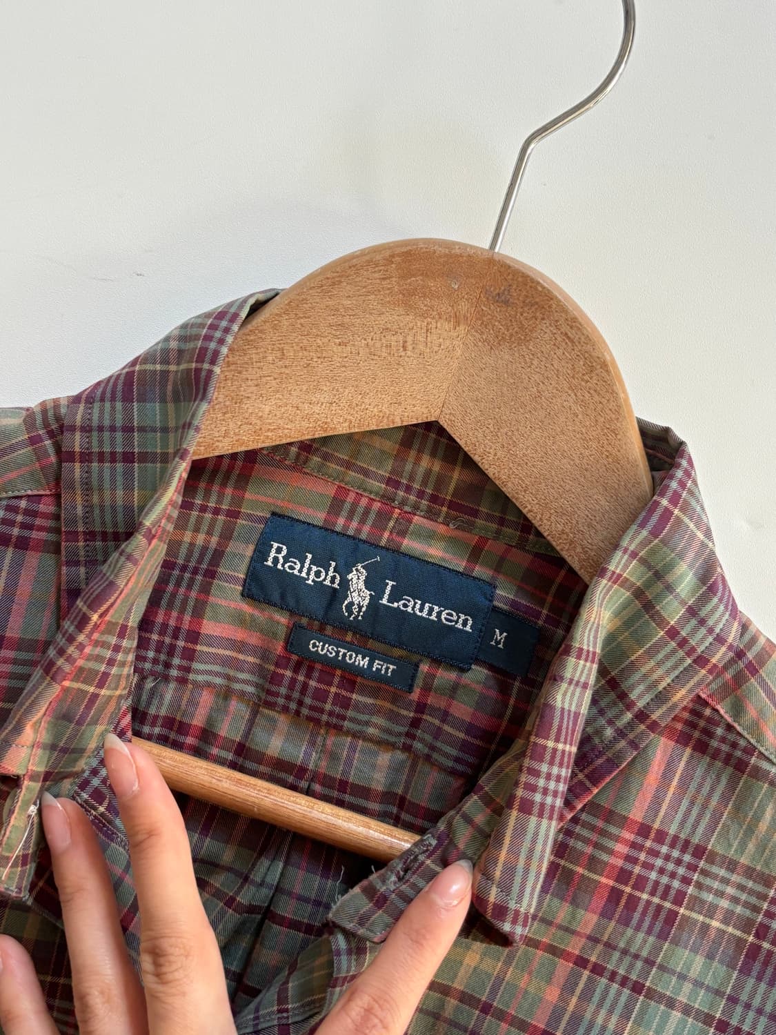 Polo 폴로 랄프로렌 버건디그린 체크 패턴 셔츠 상품이미지4