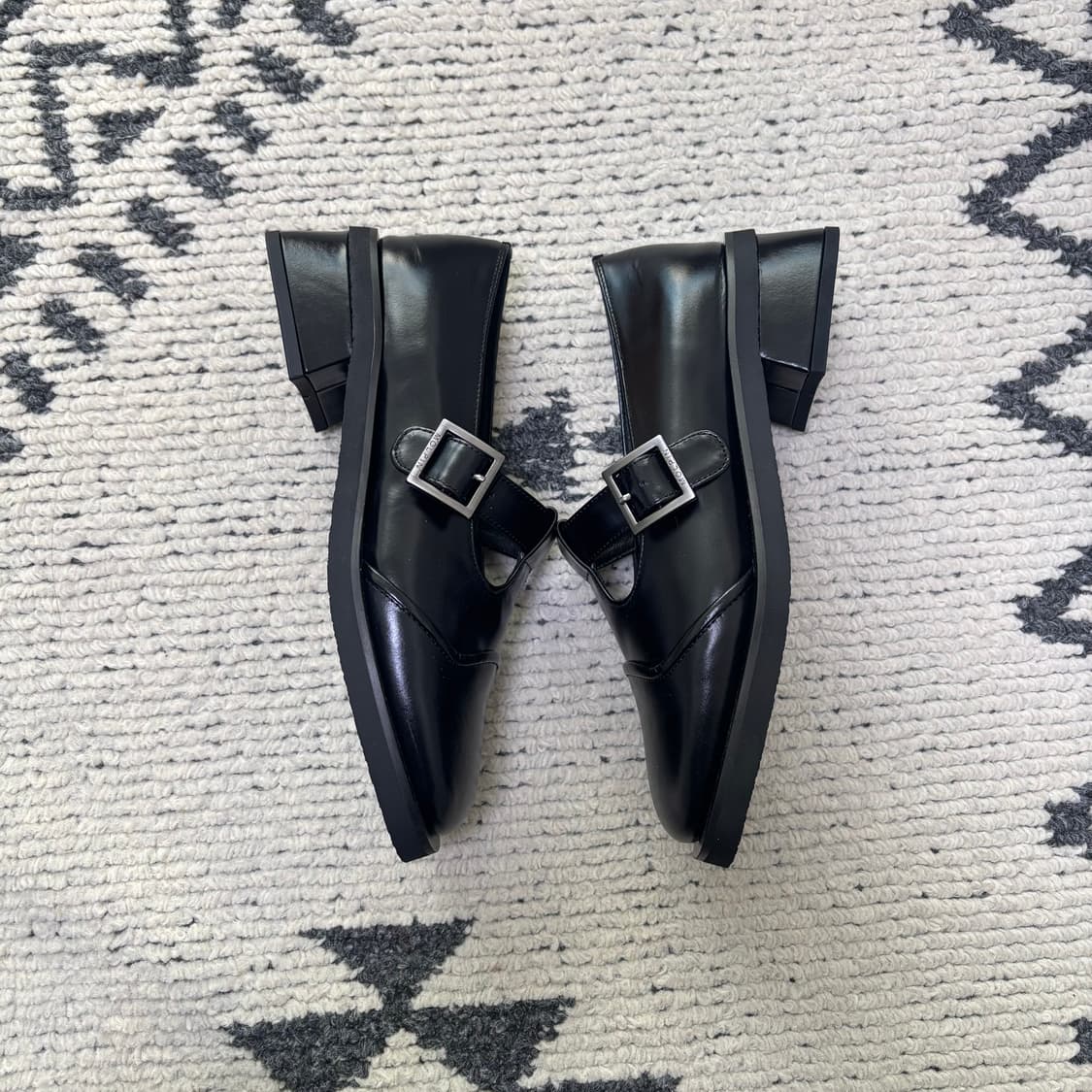 [보관품]몰핀 콤비 메리제인 로퍼 올블랙 225 상품이미지7