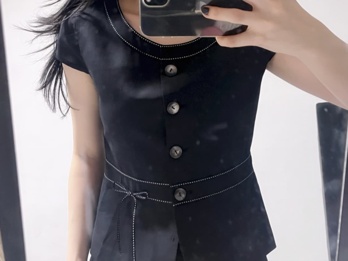 Navy blouse 상품이미지2