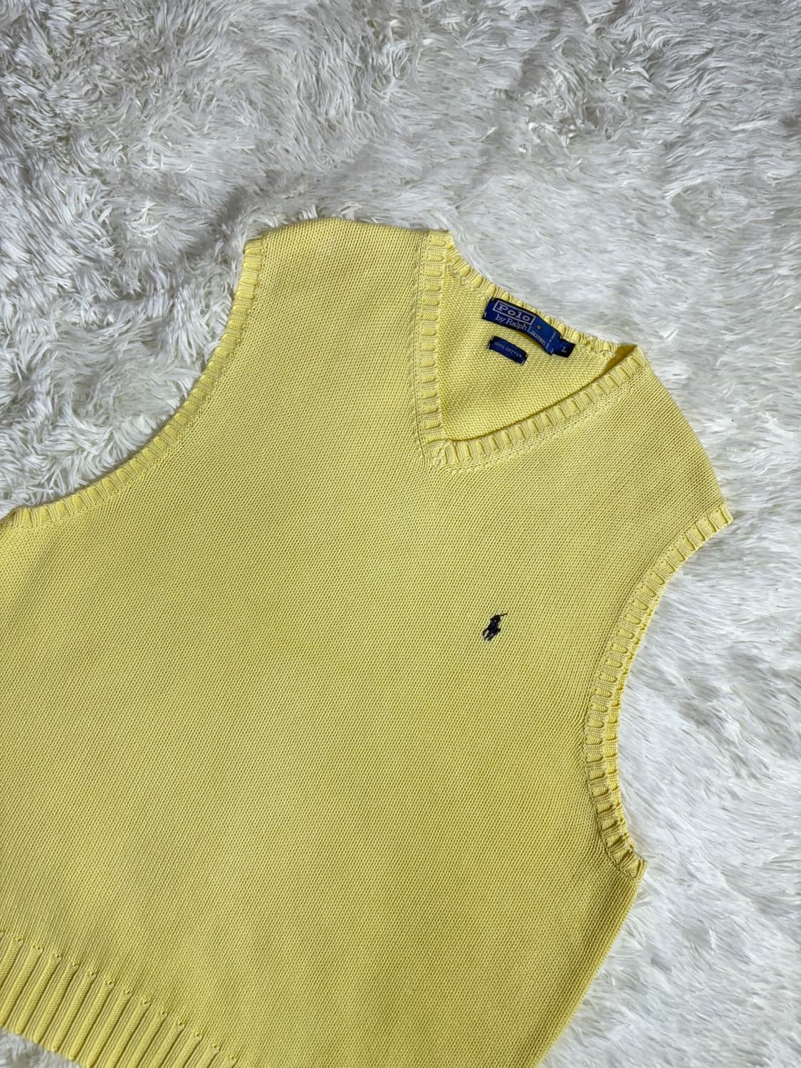 폴로 랄프로렌 연노랑 포니 니트조끼  상품이미지4