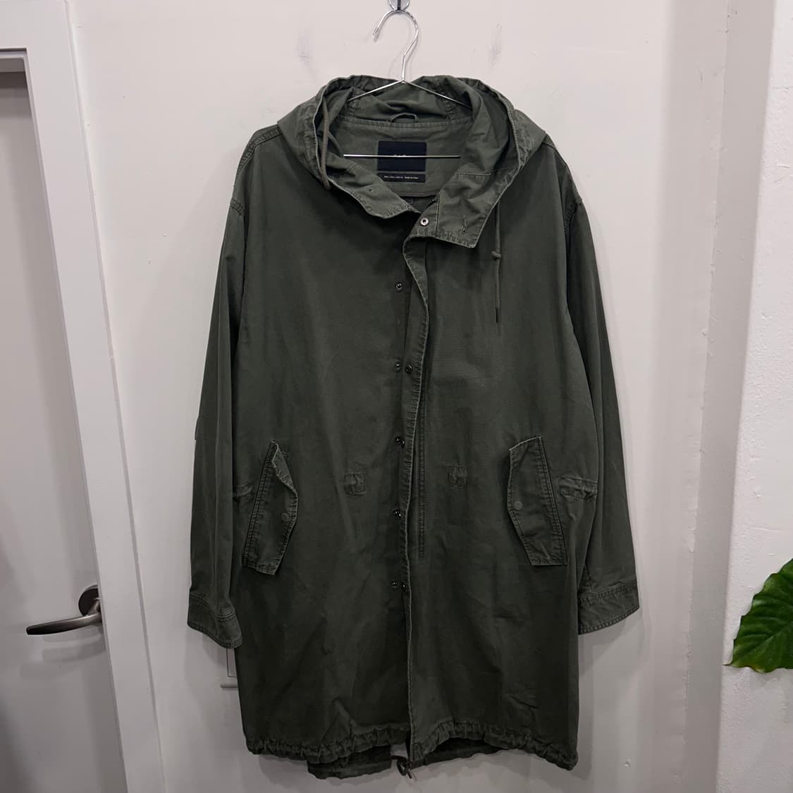 자라 시보리 하이넥 코튼 롱 야상 개파카 상품이미지2