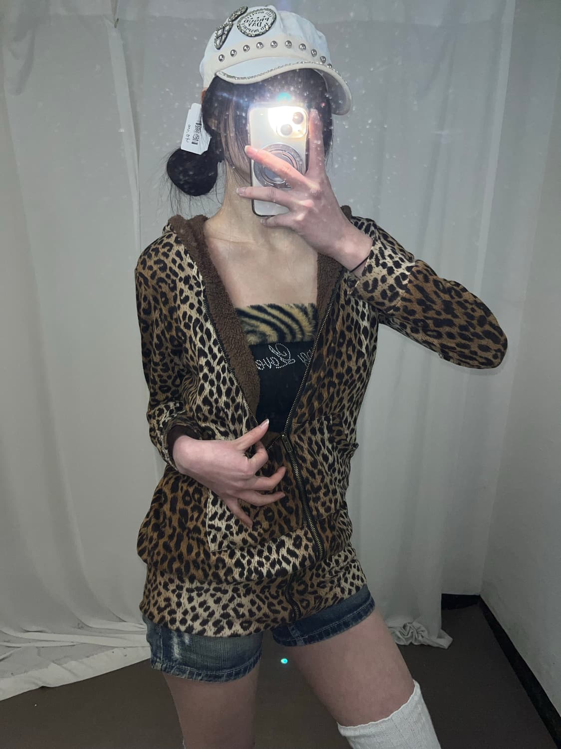 갸루st 레오파드 후드집업 상품이미지6